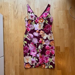 david meister floral sheath dress